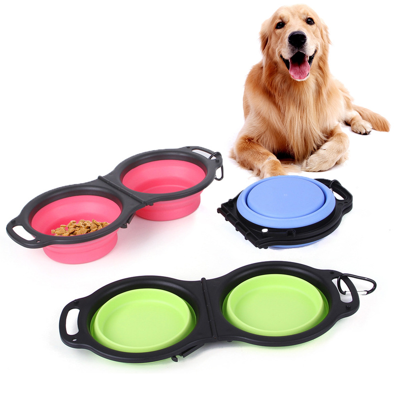 Copilot Pets- Rubber Folding Double Bowl with Attachment